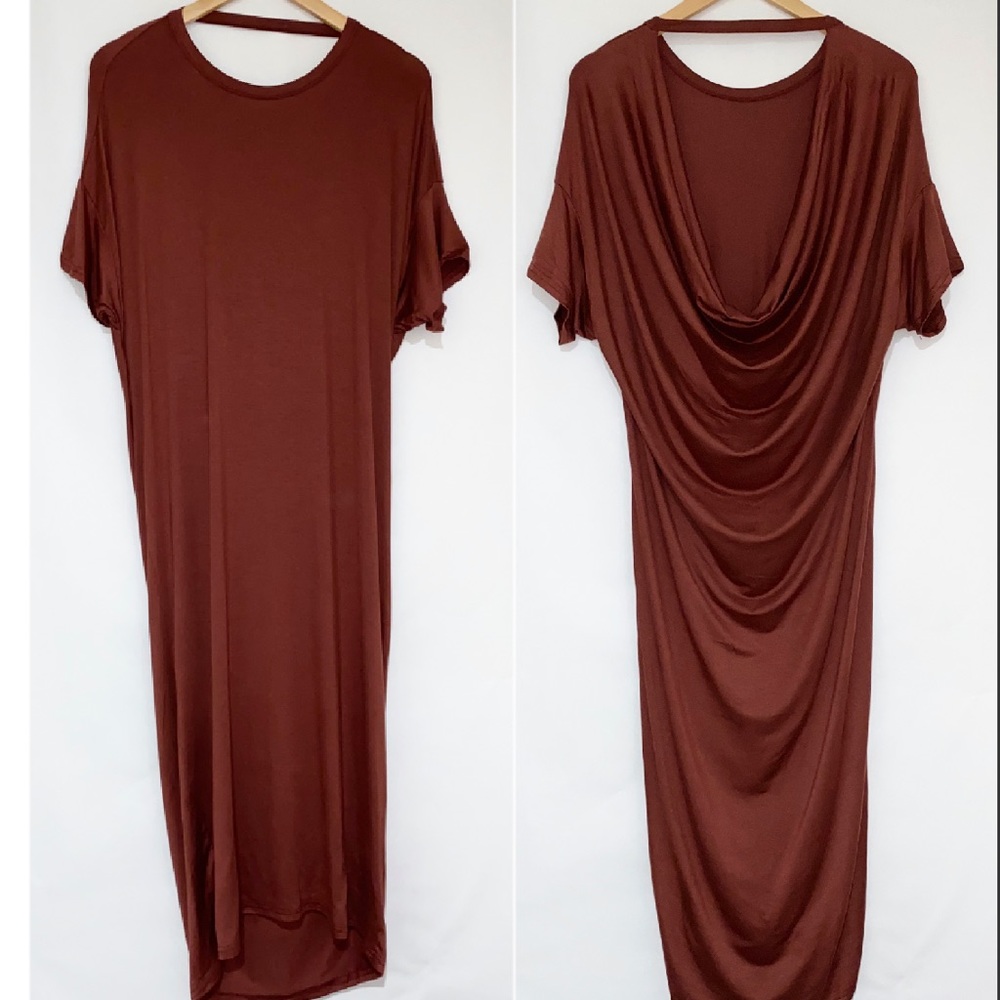 Michelle By Comune Streater Brick Backless Dress